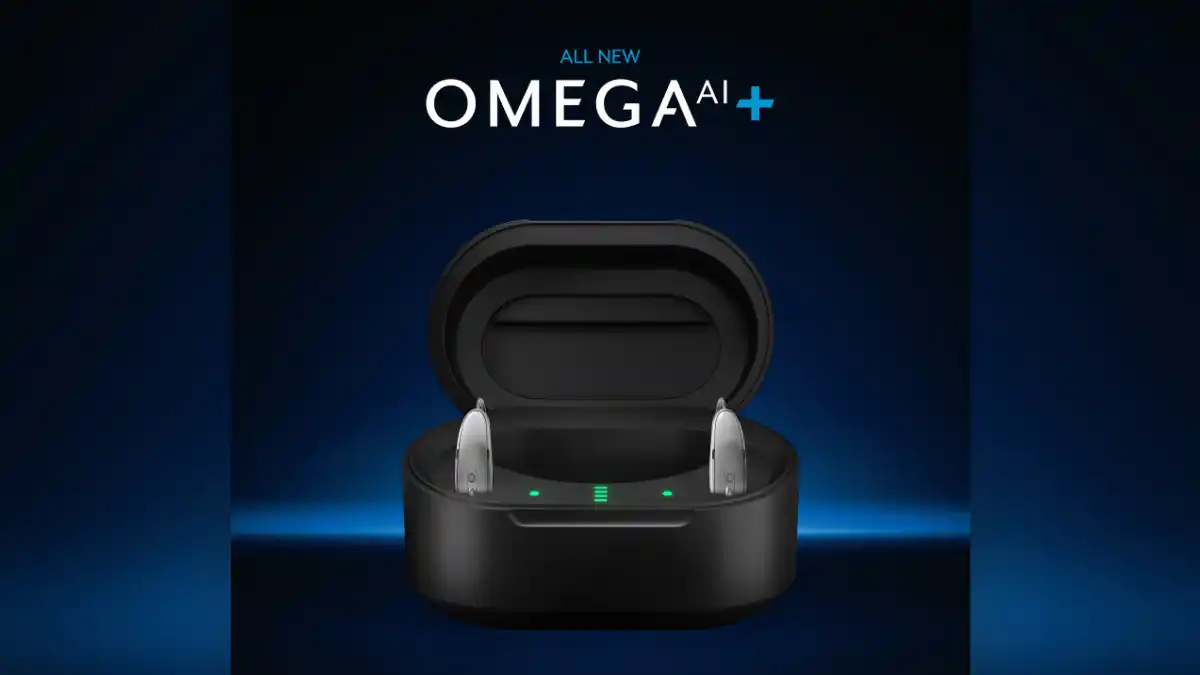 Starkey Omega AI+ and charger.