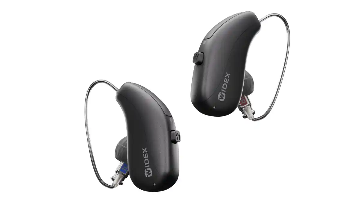 Widex Allure ist in einer kleinen, eleganten Receiver-in-Canal-Bauform mit 10 Farboptionen erhältlich.