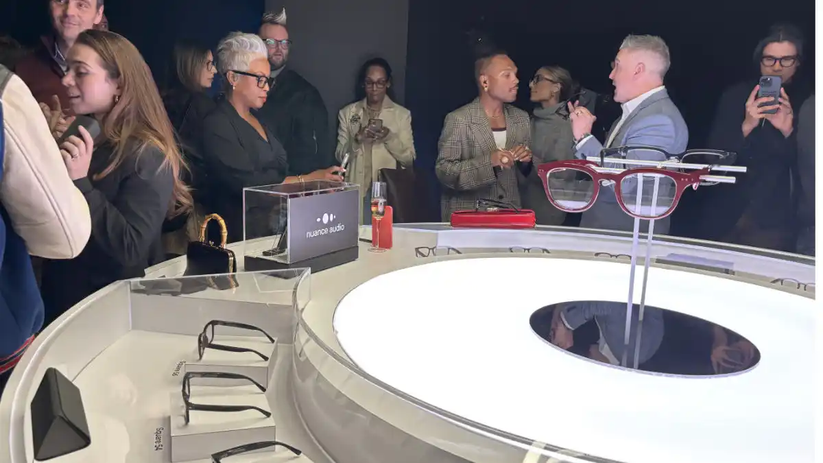 Attendees were able to try out the Nuance Audio Glasses in a very lively and noisy setting.
