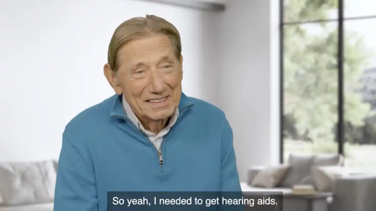 NFL Hall of Fame quarterback Joe Namath is often featured prominently in MDHearing commercials and advertising.