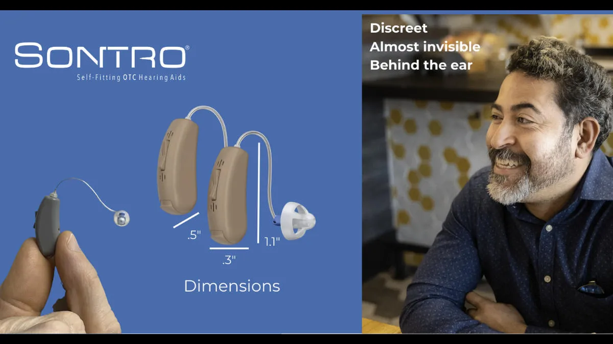 Sontro receiver-in-canal (RIC) hearing aids offer a discreet solution for people with mild to moderate hearing loss.
