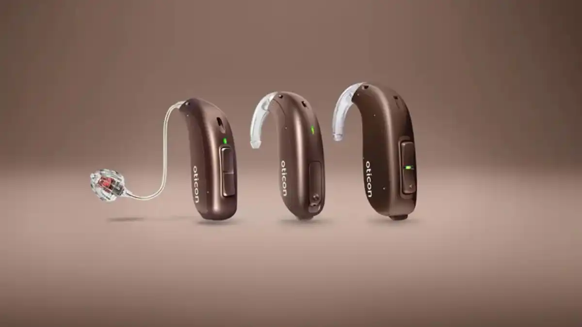 Oticon Verit mini-RITE T, mini-BTE T 85, and BTE T 105.