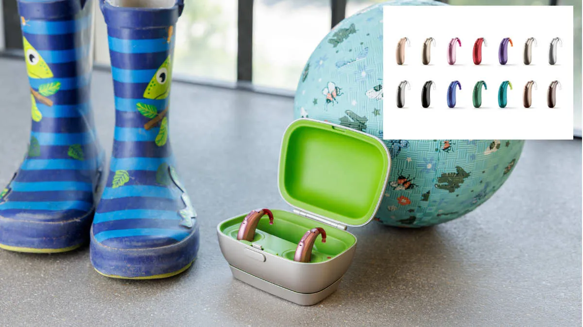 Sky Lumity hearing aids with color choices.