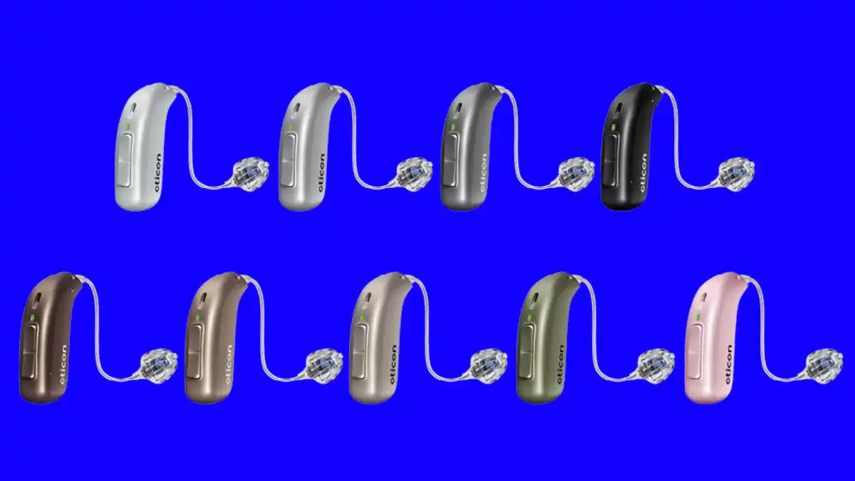 Color options for Oticon Real (olive available only in miniRITE R model). 