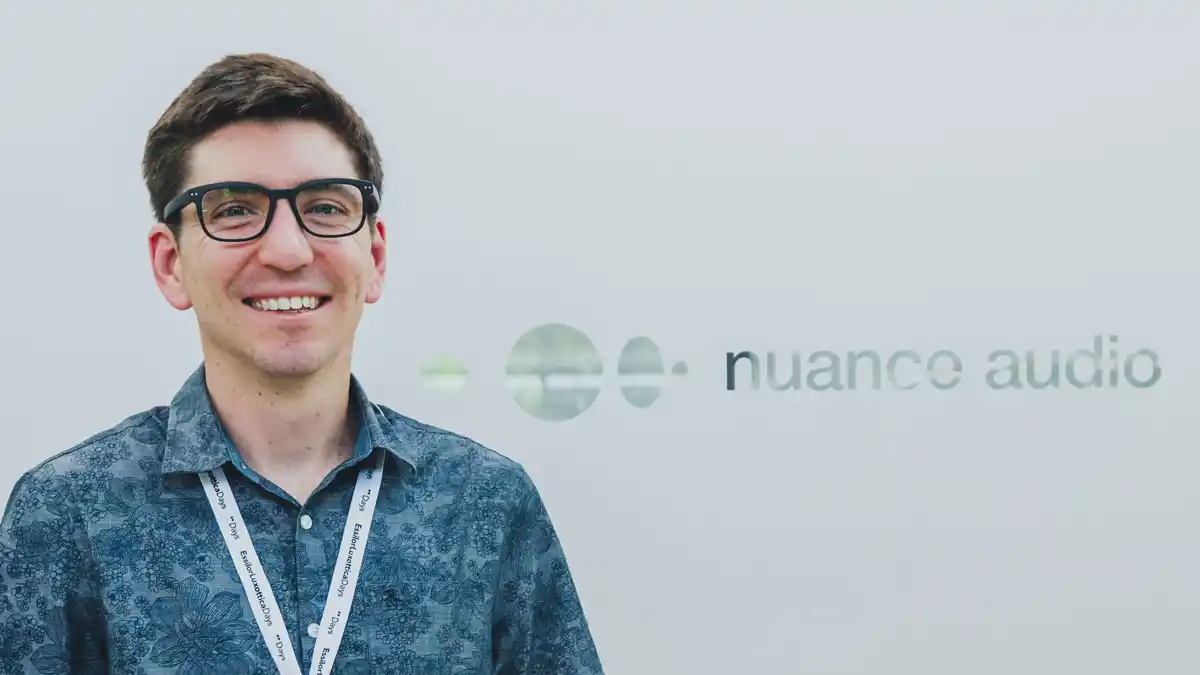 Photo of man with back Nuance Audio glasses