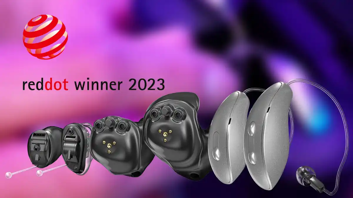 The Genesis AI hearing aid line—which includes invisible-in-canal (IIC), completely-in-canal (CIC), in-the-canal (ITC), in-the-ear (ITE) and receiver-in-canal (RIC) models—recently received the 2023 Red Dot Product Design Award.