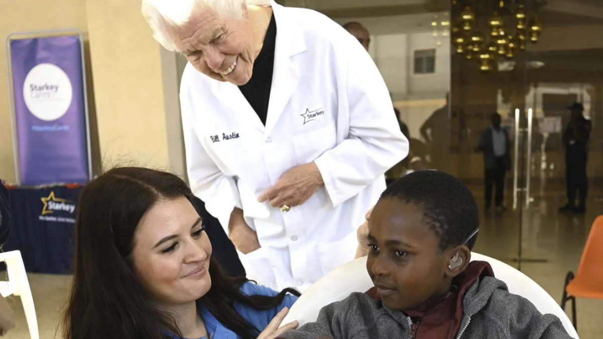 Starkey Founder Bill Austin and the Starkey Cares Team fit over 150 children and adults during the Hearing Smiles outreach event.