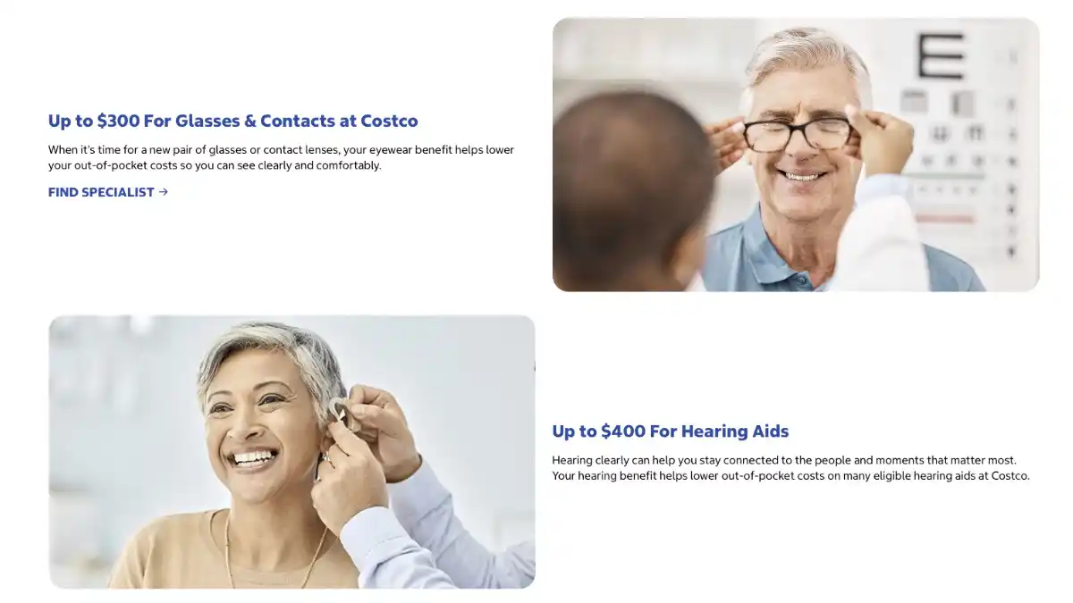 Screenshot from Costco's promotional page for its new SCAN Costco Medicare Advantage plans.