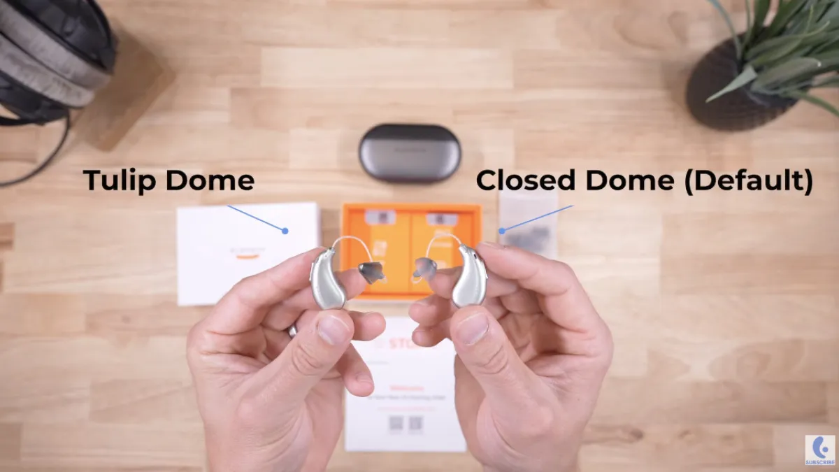 The eartip domes you select can make a big difference in your wearing experience. Although the Beyond Pro is shipped with the Closed Dome already installed, the more open-fit Tulip Dome is probably the better choice for most mild-to-moderate hearing aid wearers unless listening to music/audio streaming is your priority or your hearing loss is more severe.