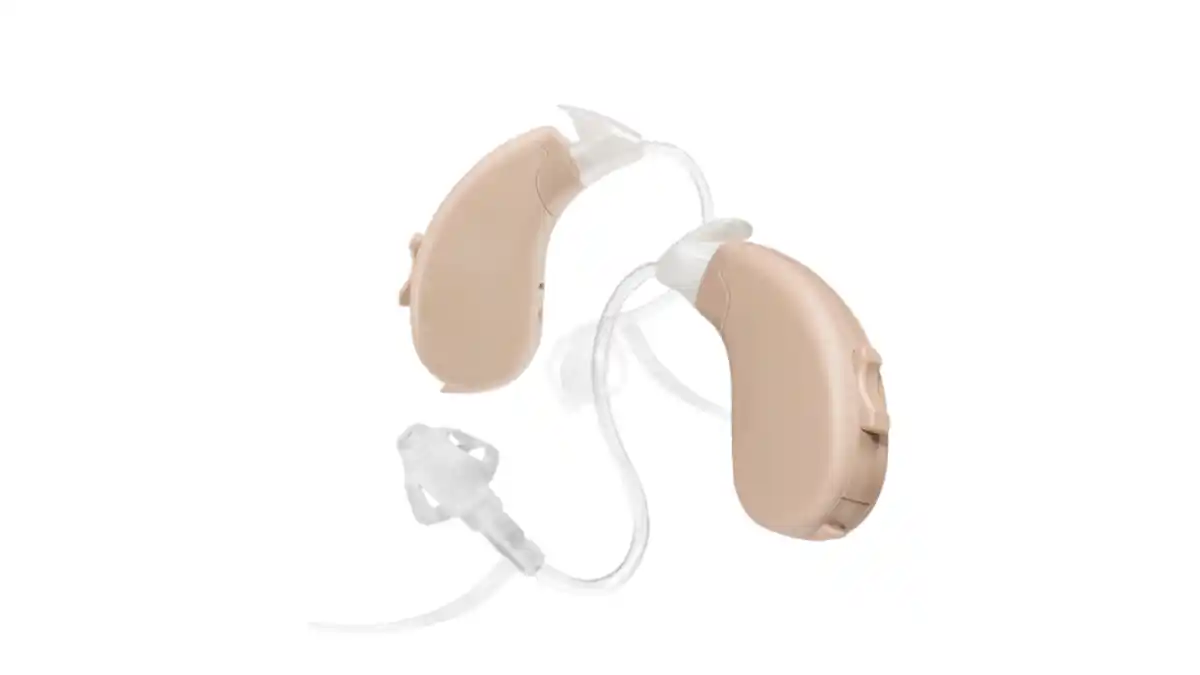Lucid Enrich Pro traditional Behind-the-Ear (BTE) hearing aid.
