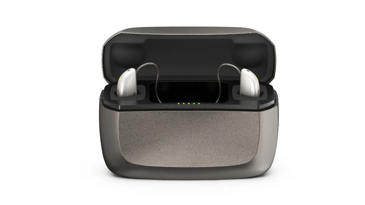 The Jabra Enhance Select 700 charger carries three extra charges and can give you an additional 2 hours of power with only a 10-minute quick-charge.