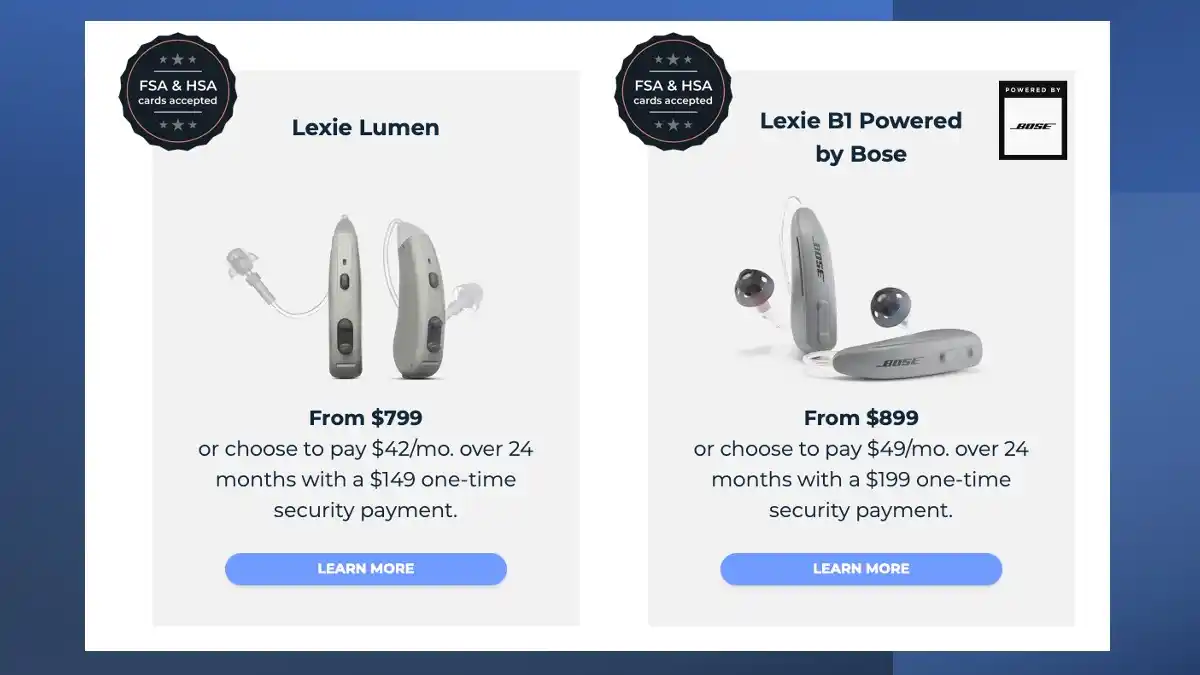 Lexie Lumen and Lexie B1 Powered by Bose hearing aids