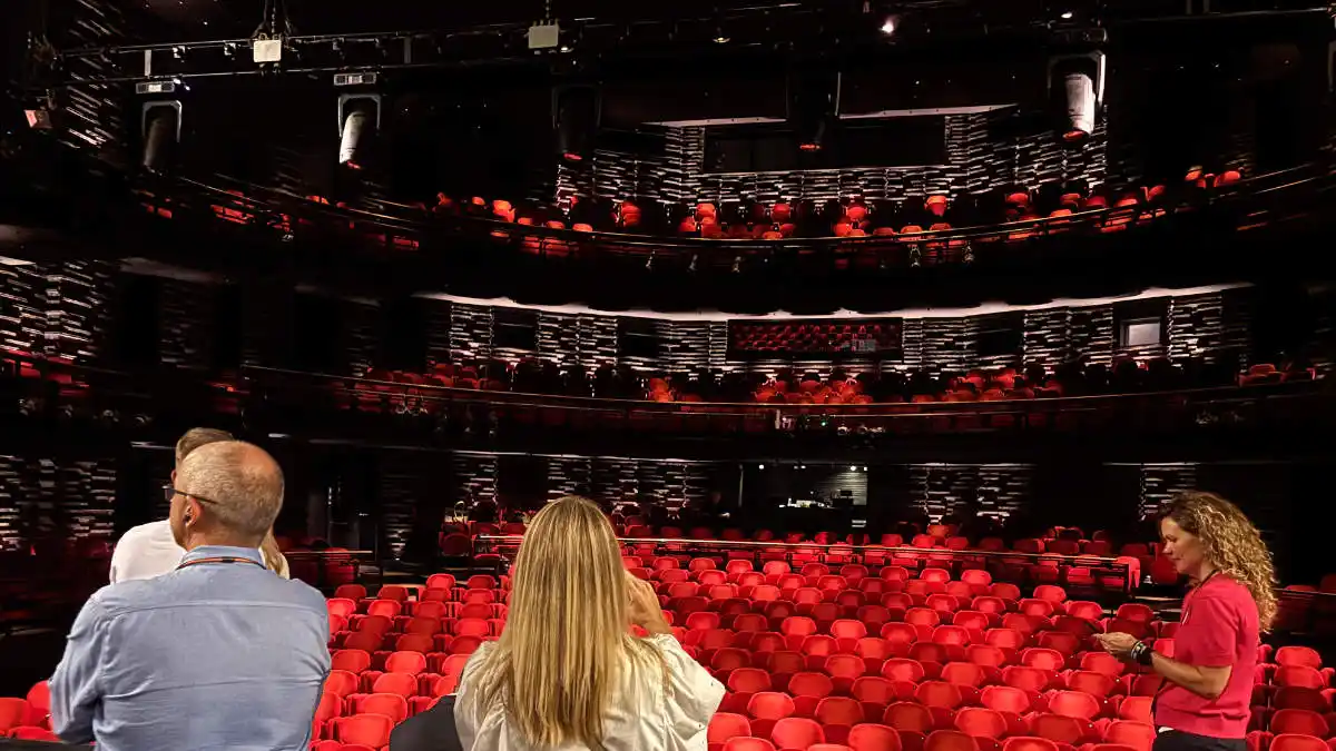 A sea of red seats in the Royal Danish Playhouse