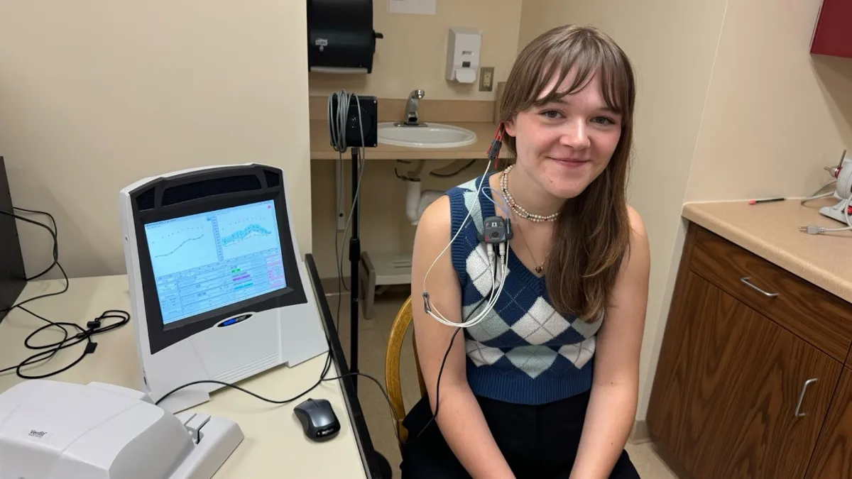 Real-ear measurement (REM) equipment and test set-up.