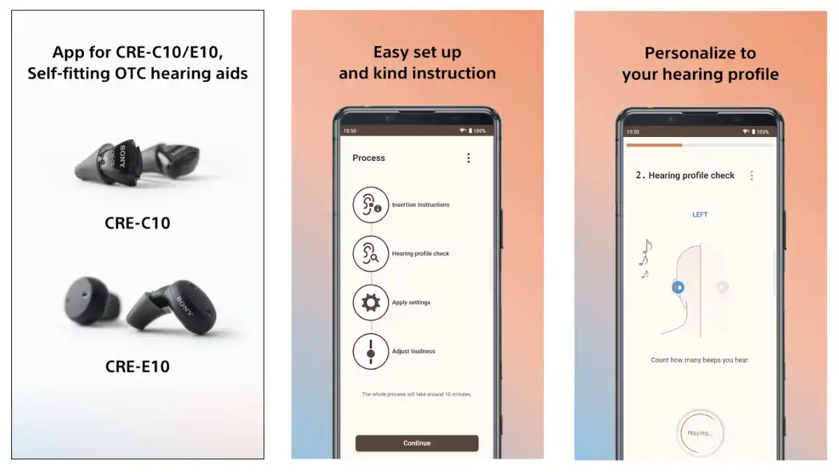 Sony Hearing Aid App Screenshots 1