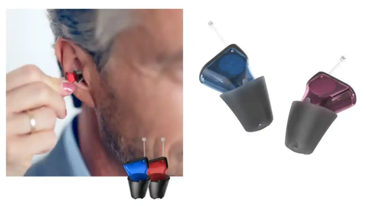 Photo comparing Horizon Mini IX with Signia Silk IX hearing aids