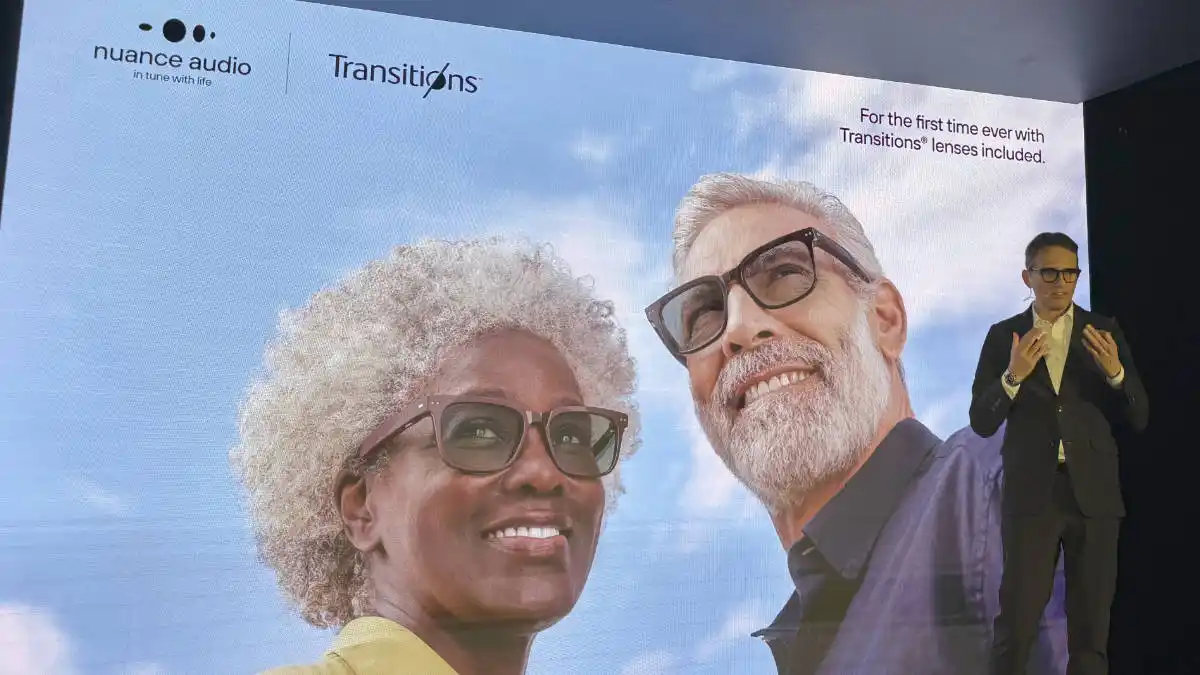 Genco details how Transition lenses, which lighten or darken in response to sunlight, can be incorporated into Nuance Audio glasses.
