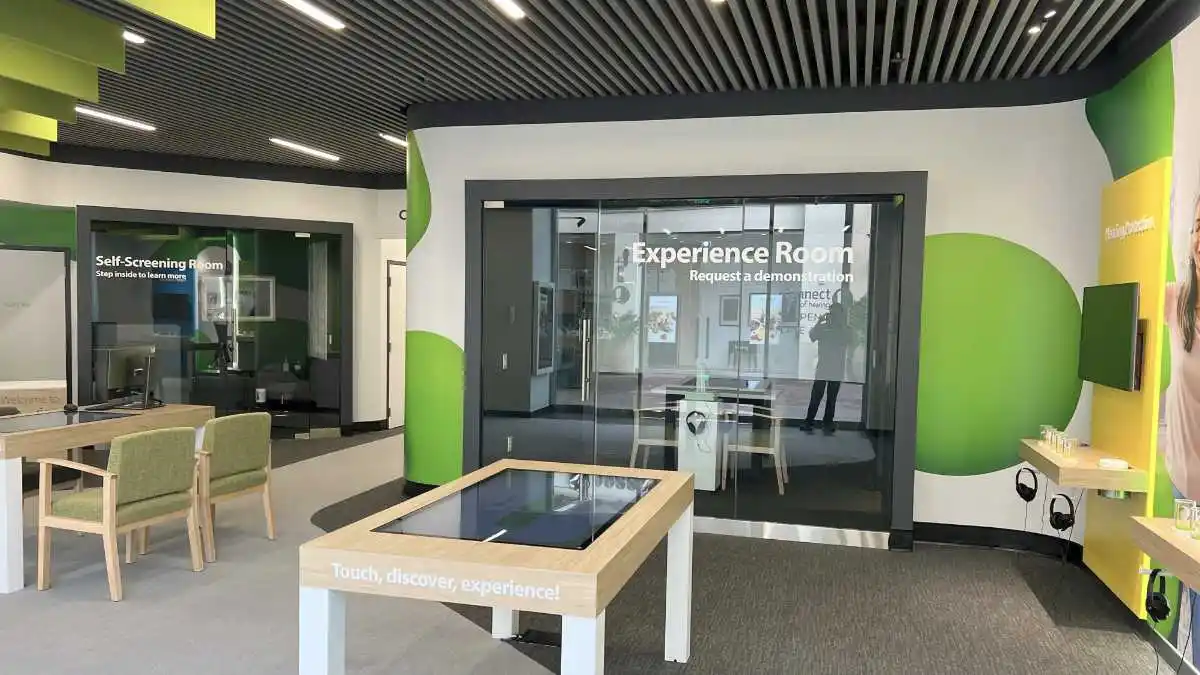 The AudioNova/Connect concept store, like this one in Irvine, Calif, is designed to provide a more personalized and immersive experience for people interested in hearing solutions.
