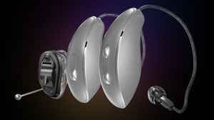 Close-up shot of the CIC non-wireless and the mRIC and RIC RT Genesis AI hearing aids.