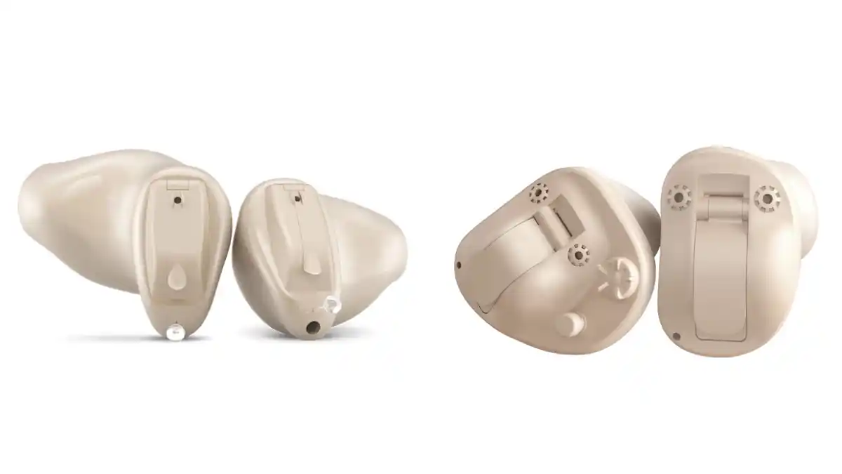 Widex MOMENT CUSTOM Completely-in-Canal (CIC) and In-the-Ear (ITE) hearing aids.