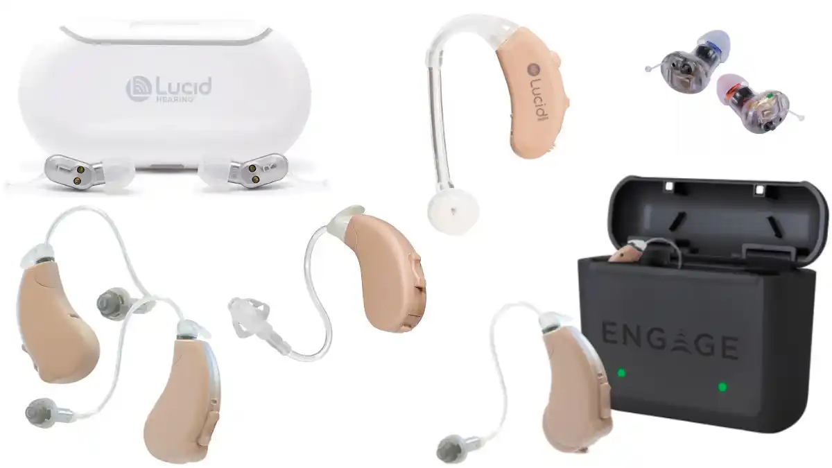 Lucid models include OTC and prescription hearing aids in styles that range from behind-the-ear (BTE) and receiver-in-canal (RIC) to tiny in-ear hearing aids. Their prescription hearing aids are exclusive to Sam's Club.