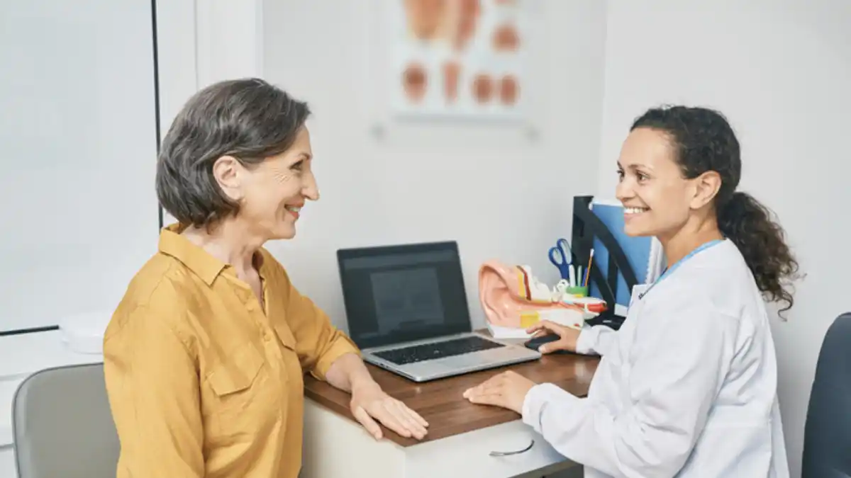 Hearing aid follow-up appointments can be done in person or, in some cases, online via telecare.