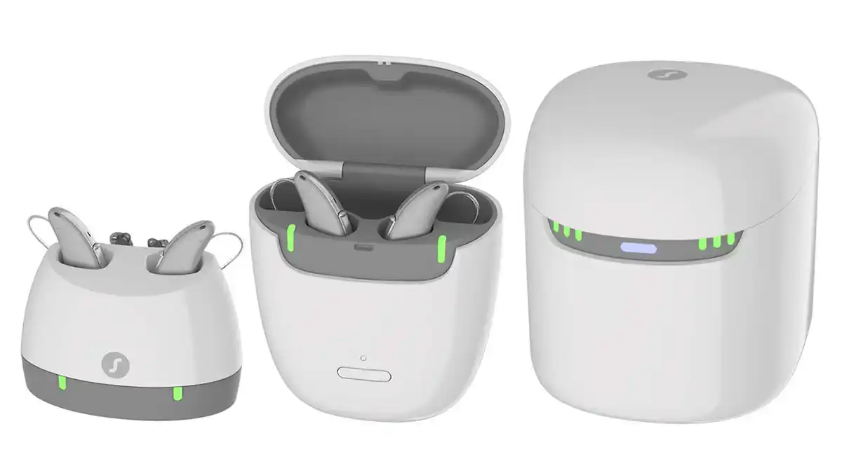 Signia Pure Charger, Pure Portable Charger, and Pure Dry&Clean Charger for Signia AX hearing aids