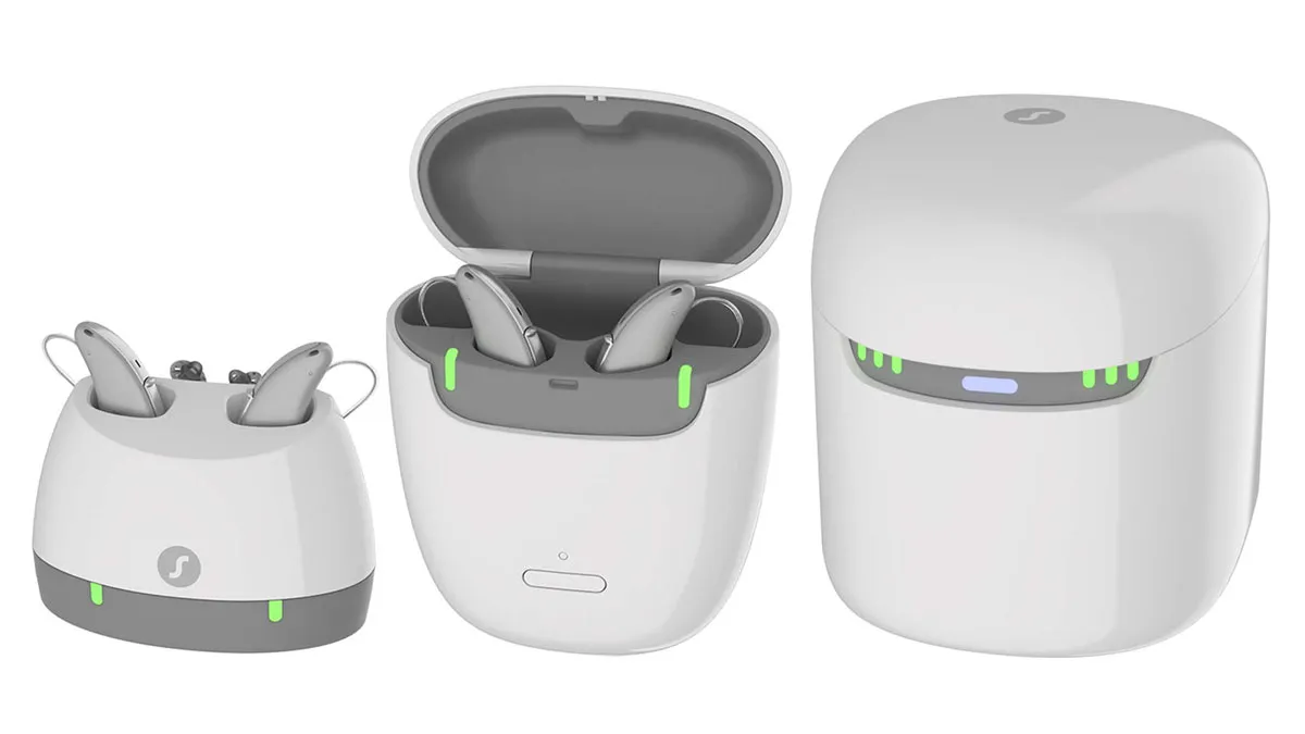 Signia Pure Charger, Pure Portable Charger, and Pure Dry&Clean Charger for Signia AX hearing aids