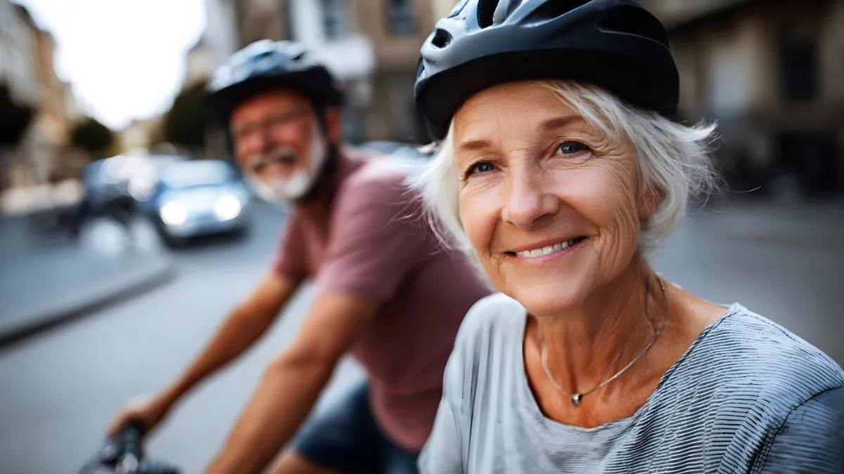 Older Woman Senior Bicycle Exercise