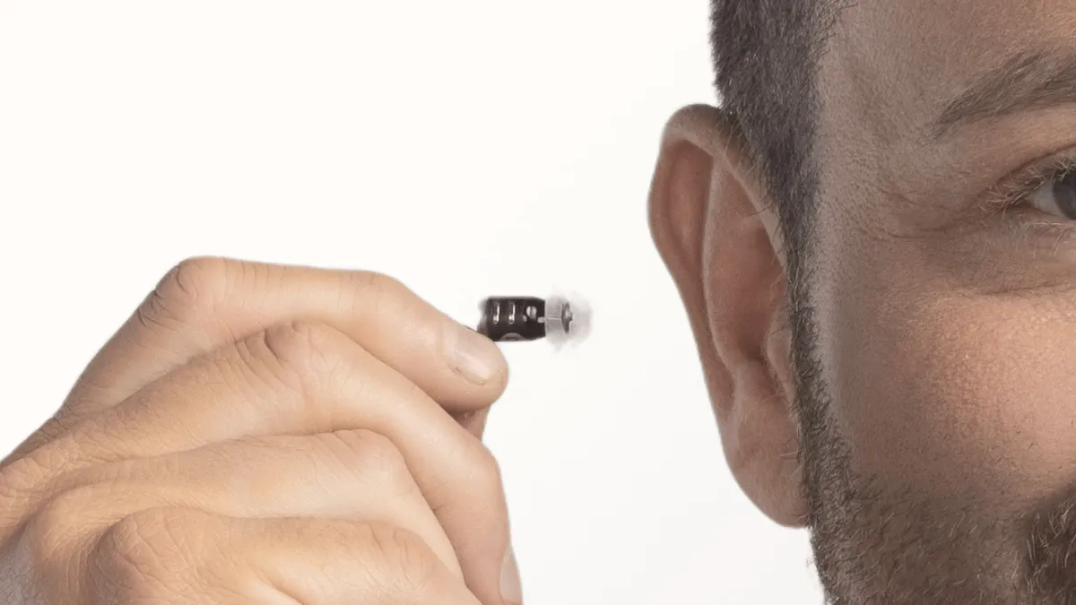 Almost identical in appearance to the Eargo 8, Eargo SE is a small, comfortable, rechargeable, completely-in-canal OTC hearing aid.