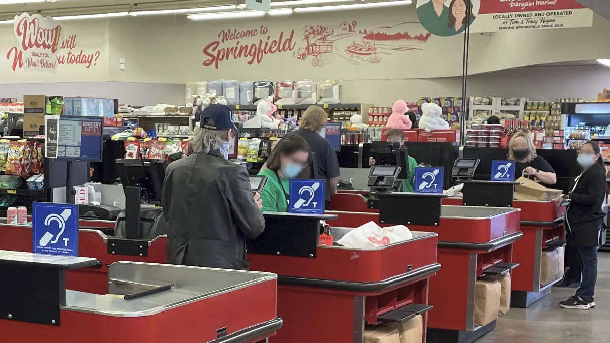 A loop system operating in a grocery store.