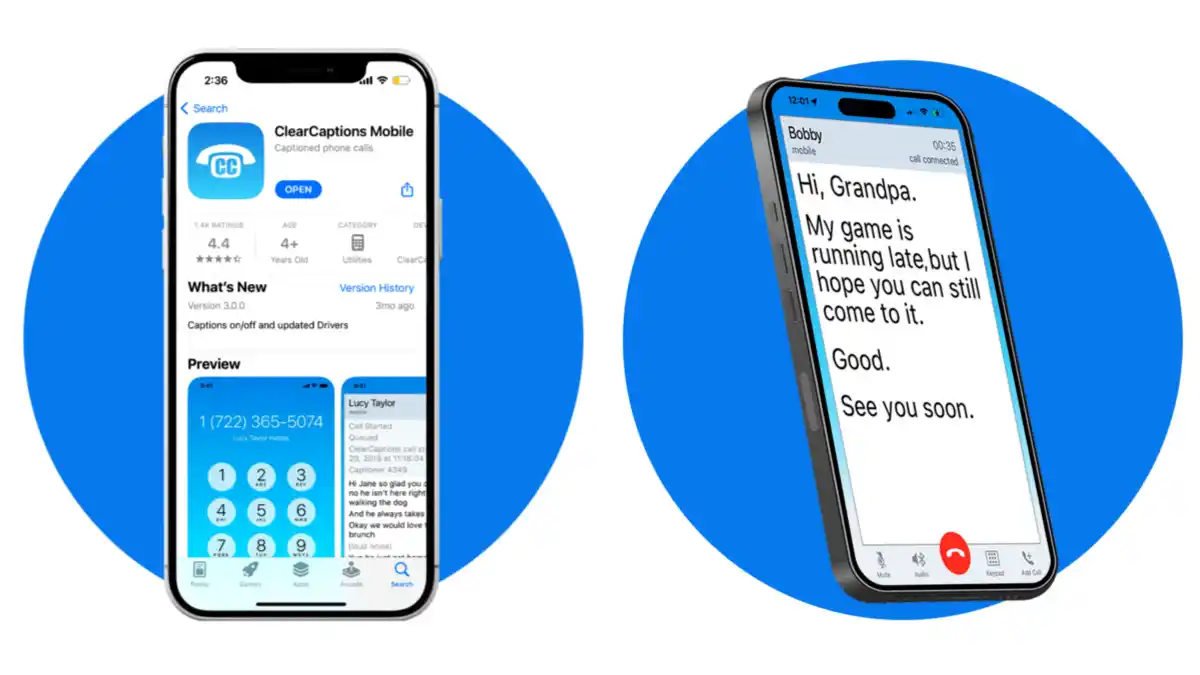 ClearCaptions mobile app.