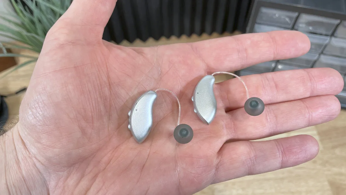 Edge AI RIC (left) compared to Starkey’s previous Genesis AI platform (right). They are nearly identical in appearance and size.