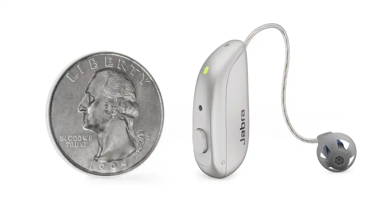 The Jabra Enhance 500 hearing aid.