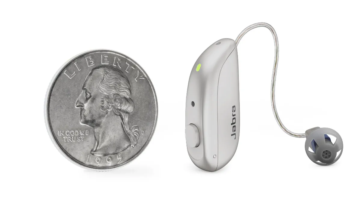 The Jabra Enhance 500 hearing aid.