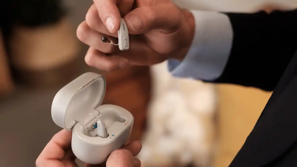 Lexie B2 Powered by Bose OTC hearing aids with charging case. B2 users with iPhones (iOS v 13 or later) will now be able to stream phone calls directly to their hearing aids.