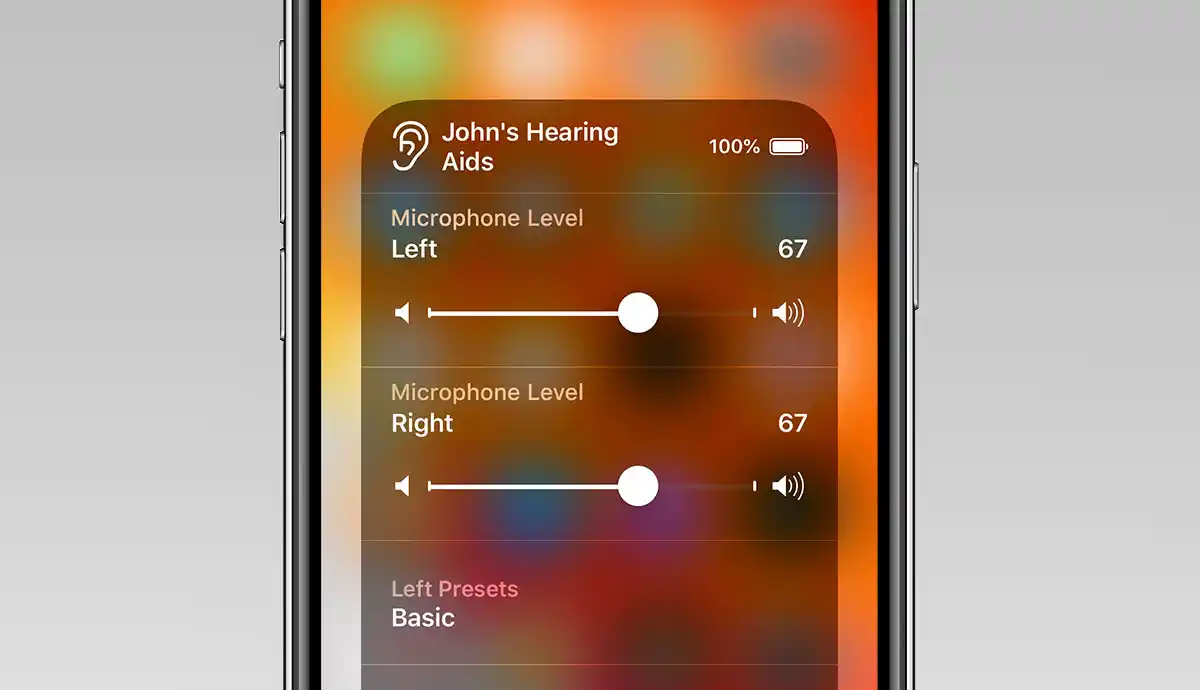 Apple brings native controls for some key hearing aid features like volume control through the accessibility menu.