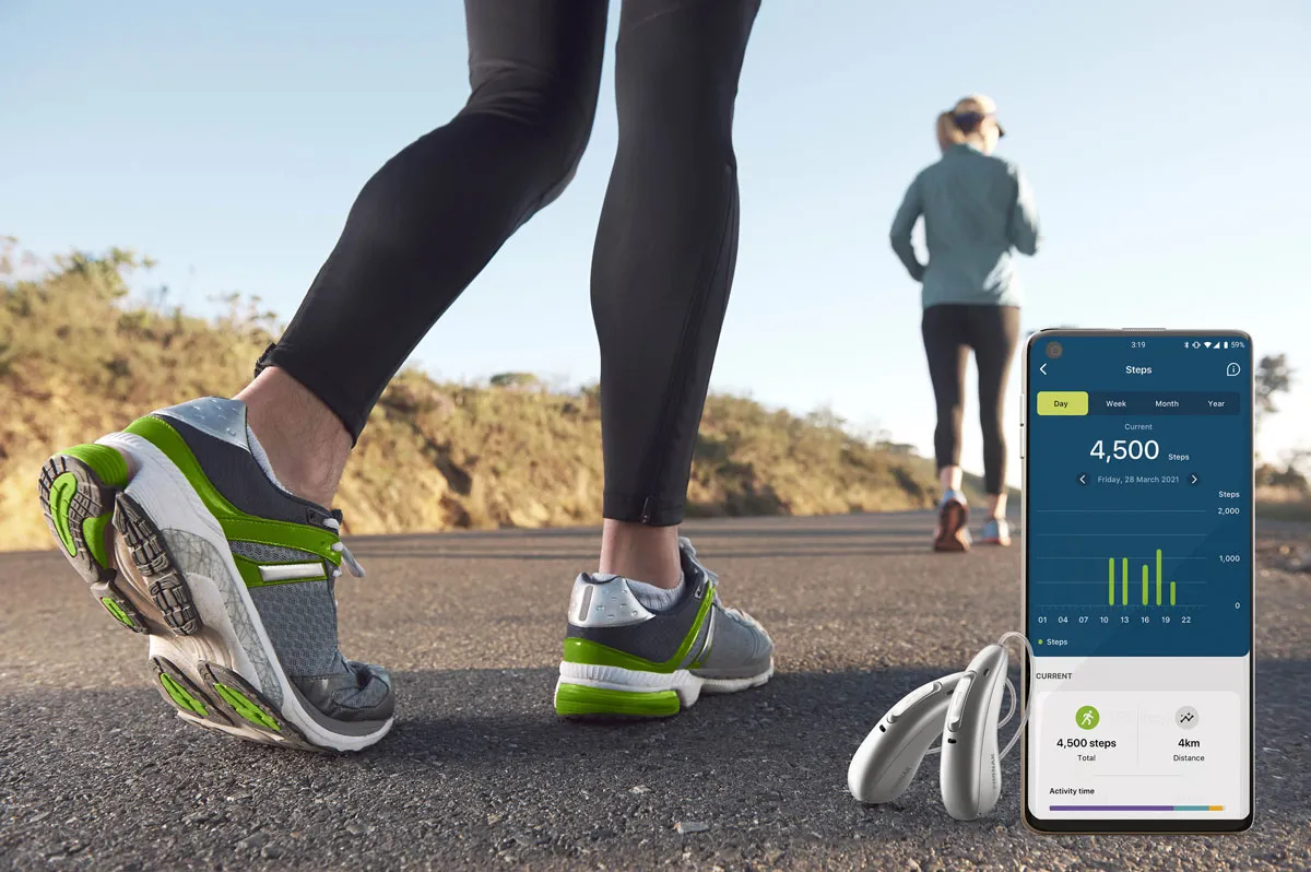 Phonak Audéo Fit is paired with the myPhonak App that will let the user know about various health indicators