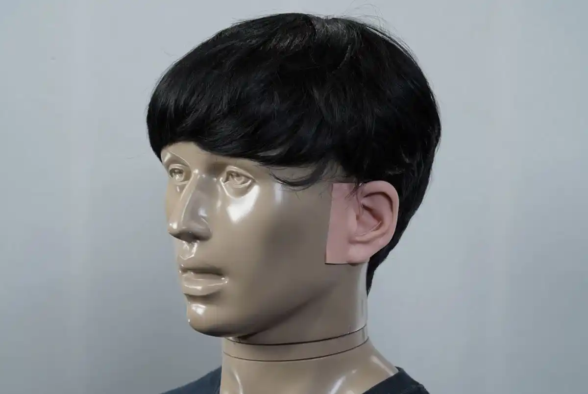 Go Ultra hearing aids on KEMAR (acoustic manikin) for testing in the HearAdvisor™ lab.  