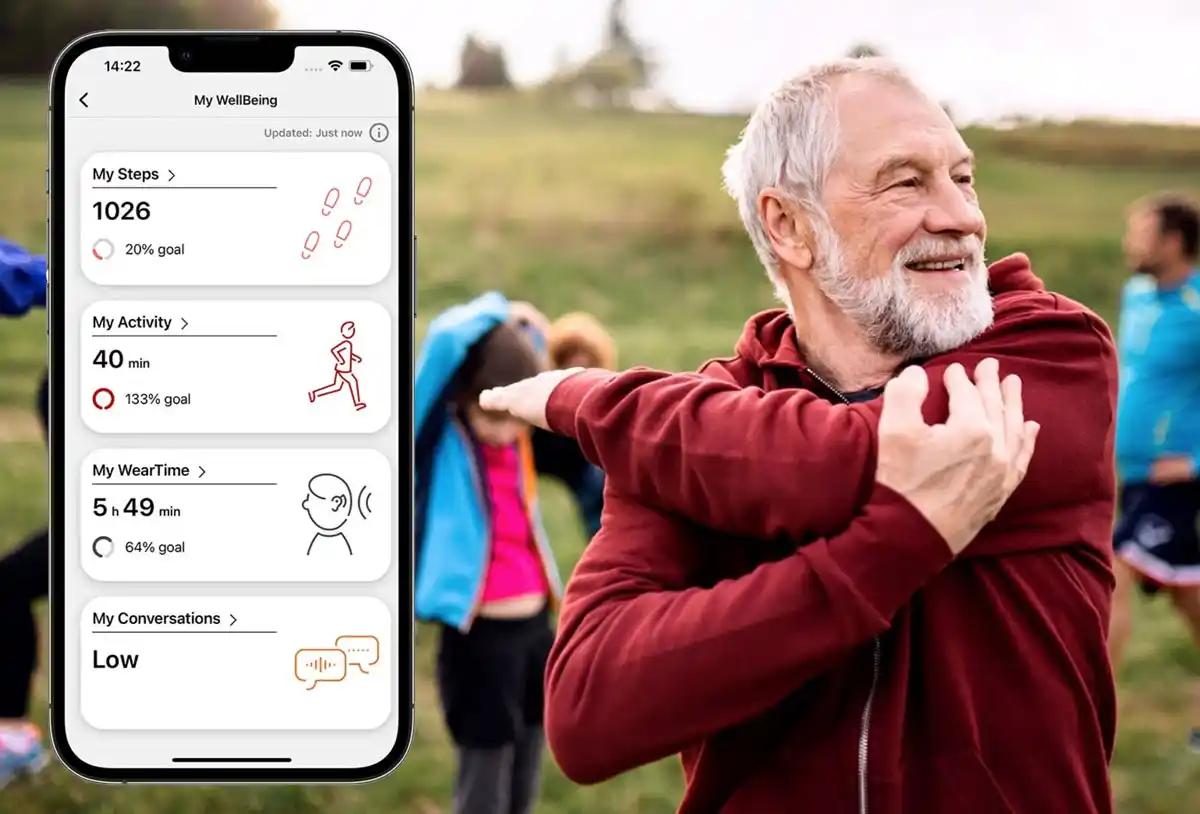 The My WellBeing feature within Signia’s app. 