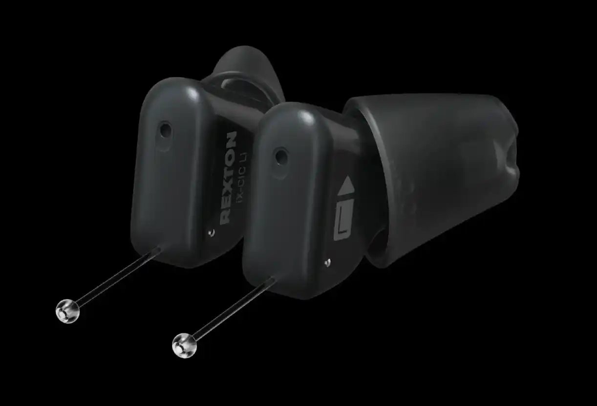 The Rexton Reach inoX-CIC Li 80 completely-in-canal hearing aid.