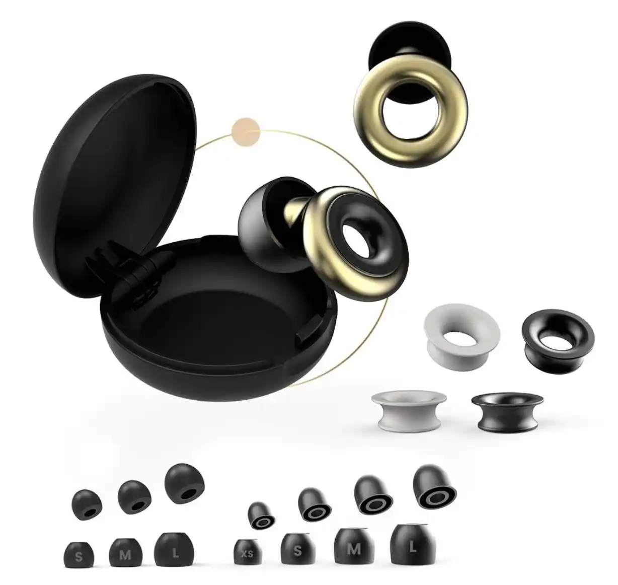 What's in the box? My review units were Midnight Black. The Loop Experience devices come with four sets of silicone ear tips ranging from extra-small to large. If you opt for the Experience Pro, an additional three sets of foam ear tips are also included. The photo above shows the Glorious Gold Loop plugs.  