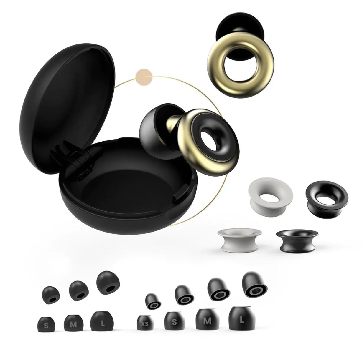 What's in the box? My review units were Midnight Black. The Loop Experience devices come with four sets of silicone ear tips ranging from extra-small to large. If you opt for the Experience Pro, an additional three sets of foam ear tips are also included. The photo above shows the Glorious Gold Loop plugs.  