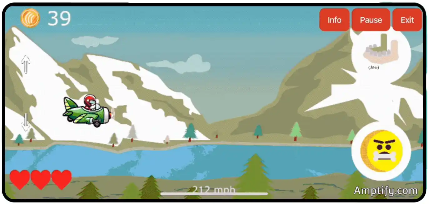 One of the game scenarios in the Amptify AR mobile program platform.