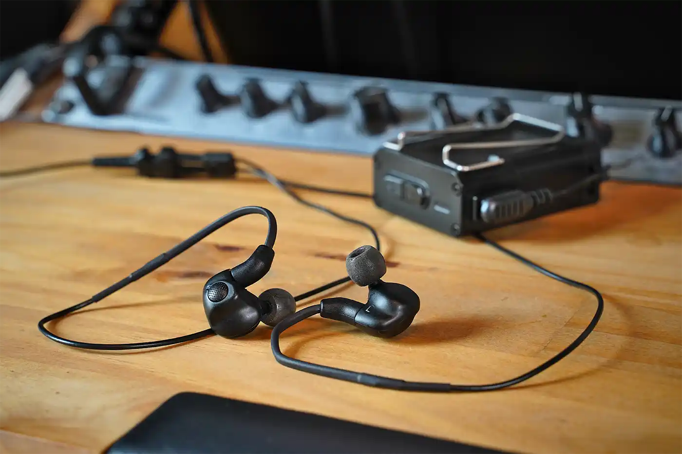 3DME In-Ear Monitoring System next to the bodypack