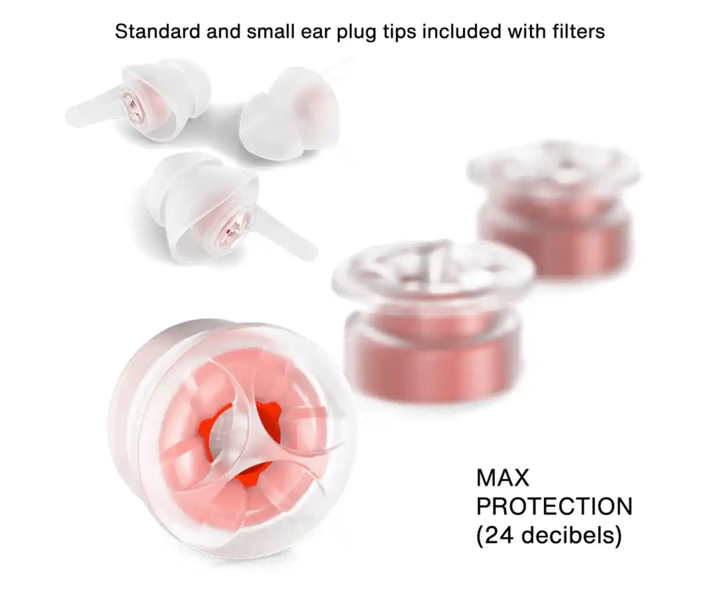 EarPeace "Max Protection" filters offer 24dB of volume reduction.