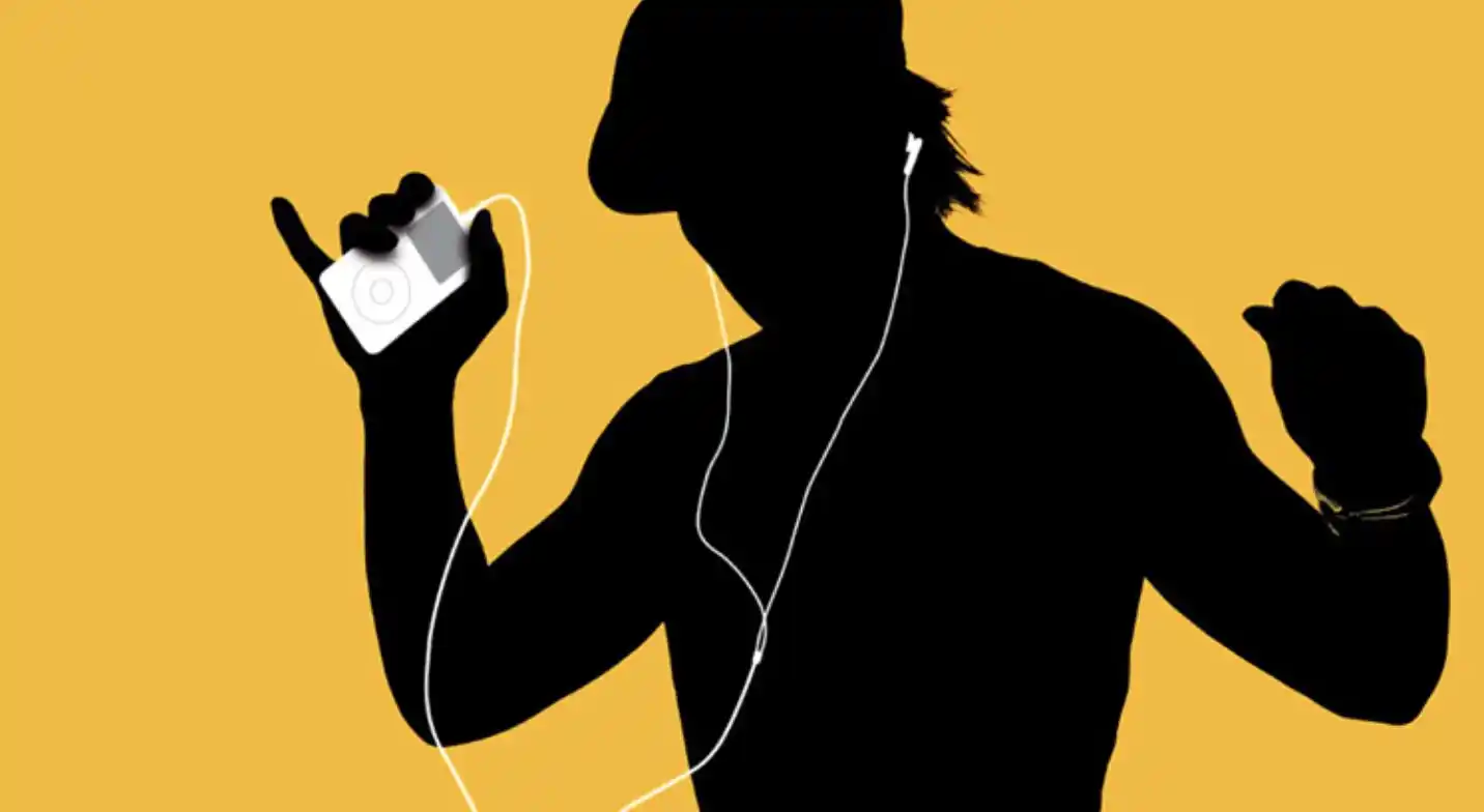 Marketing imagery used in the first-generation iPod launch.