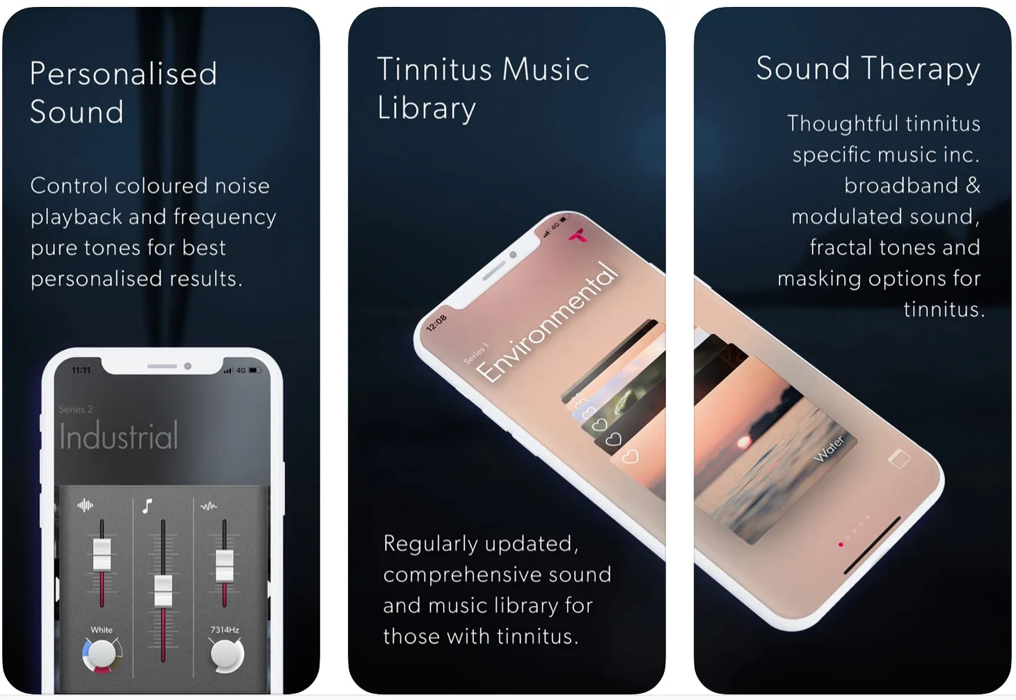 Screenshots from the T-Minus app