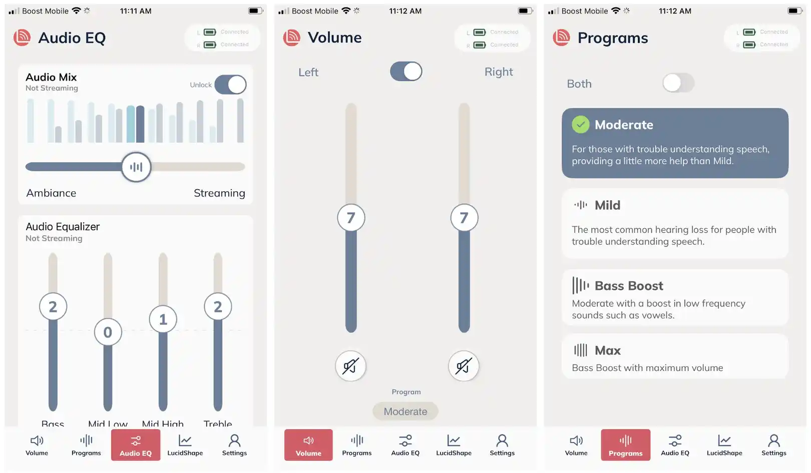 Lucid app with Audio EQ.