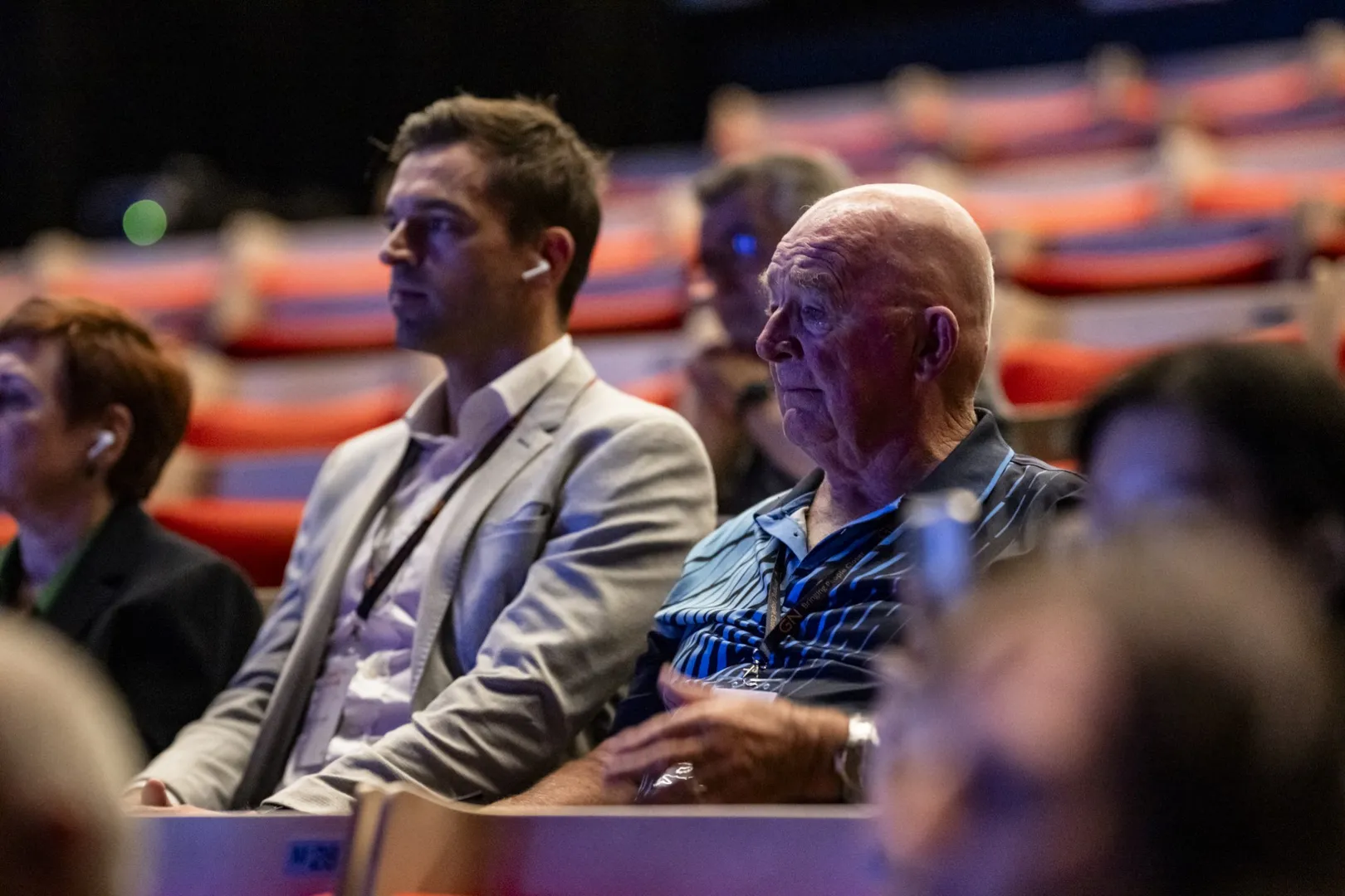 Attendees listening intently at a Bluetooth® Auracast™ launch event at the Sydney Opera House, hosted by Danish hearing technology company GN. Photo courtesy GN.